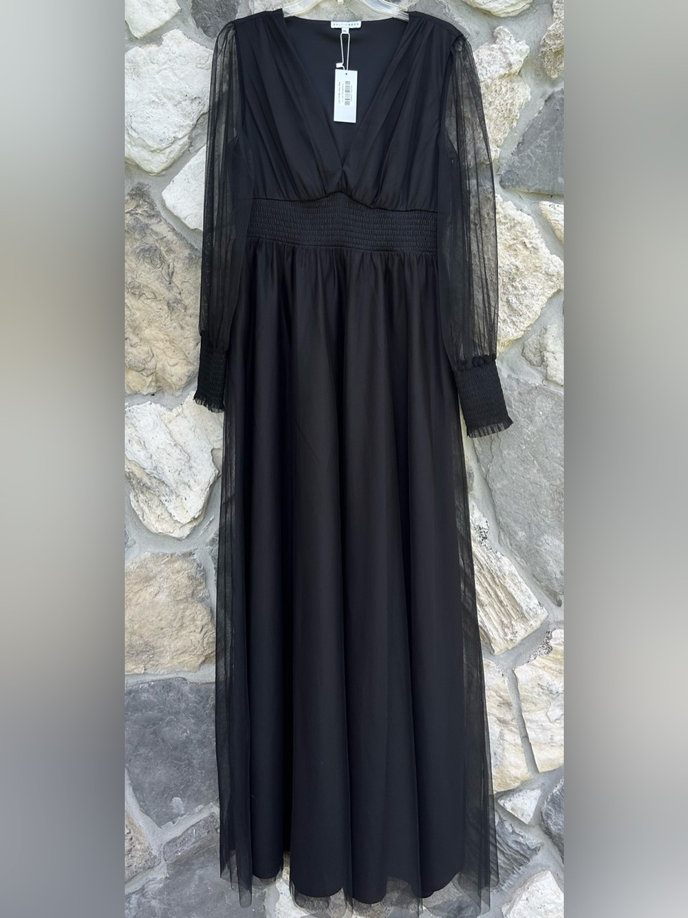 Baltic Born Layla Tulle Maxi Dress XL Black Whimsigoth Wedding Maternity Photos - Picture 3 of 8
